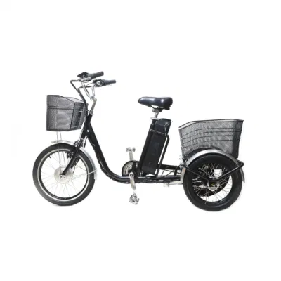 Triciclo elétrico de três rodas com motor 250W Mini bicicleta barata personalizada para idosos